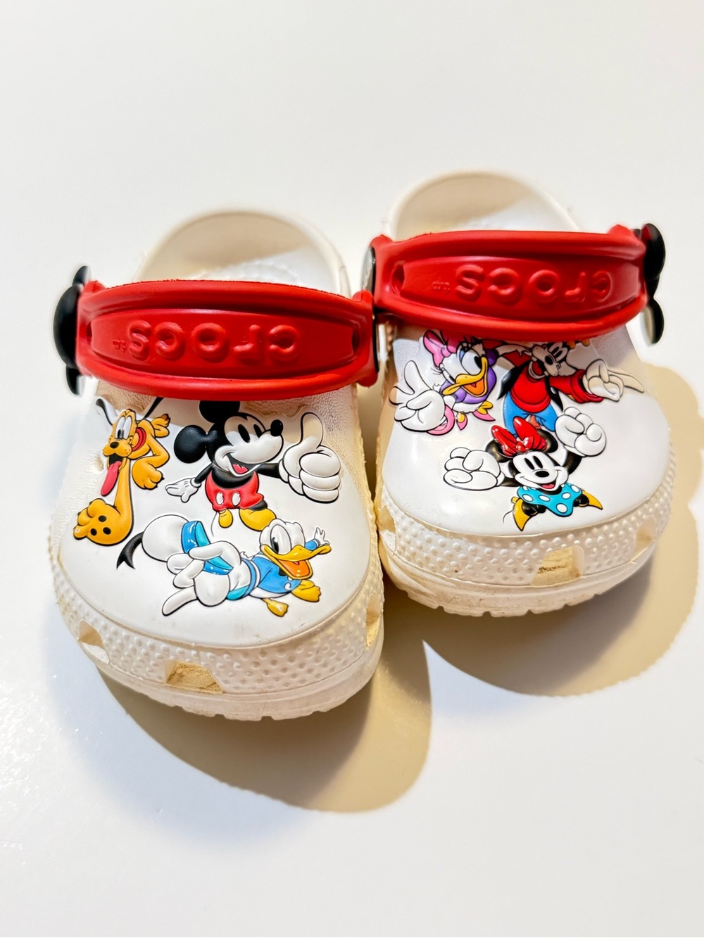 CROCS Kids White Clog with Red Strap - Disney Characters